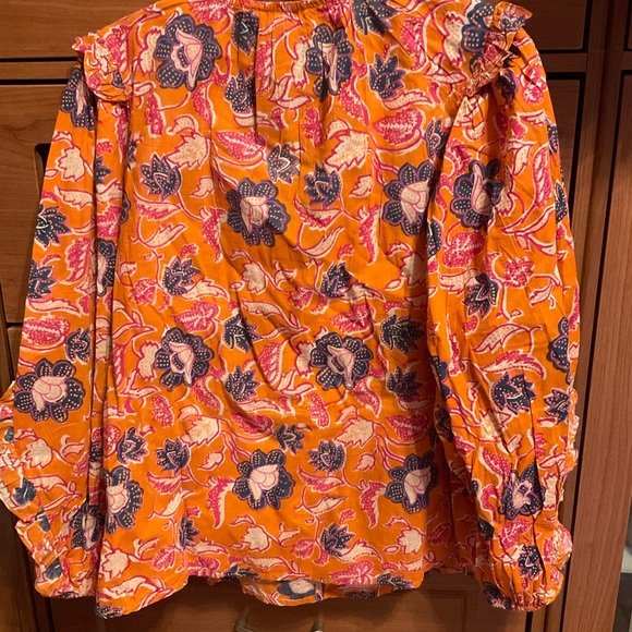 Cleobella Orange and Pink Blouse Vibrant Top - Picture 4 of 4